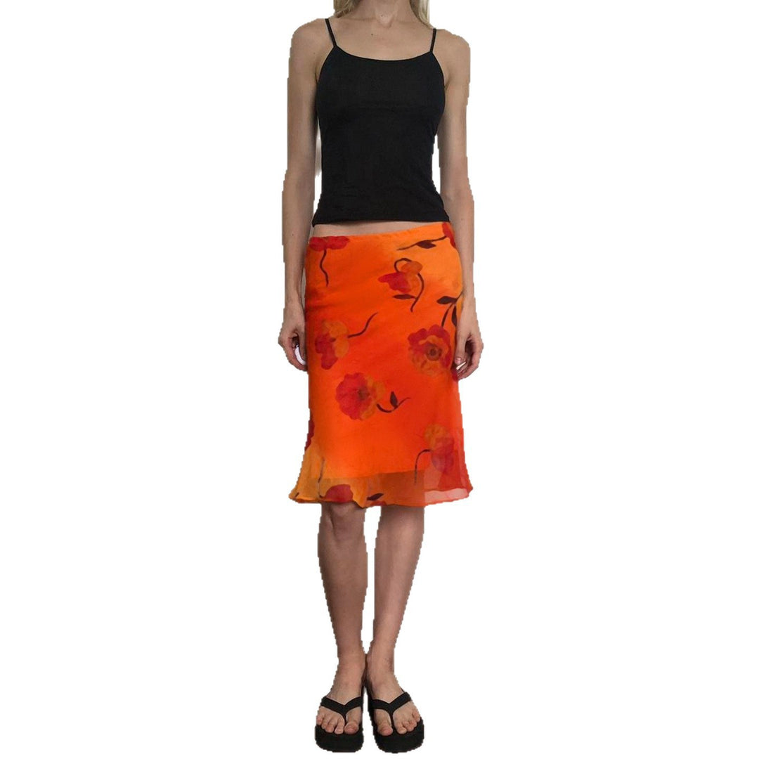 Damen schwingender Sommerrock mit floralen Mustern und leichtem Stoff Drune