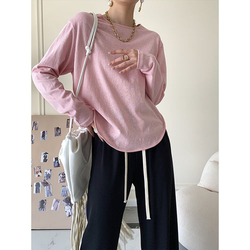 Damen lässiges Langarmshirt aus atmungsaktivem Material mit komfortablem Schnitt Drune