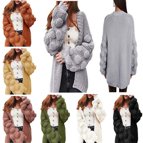Damen Strickjacke mit strukturierten Ärmeln Drune