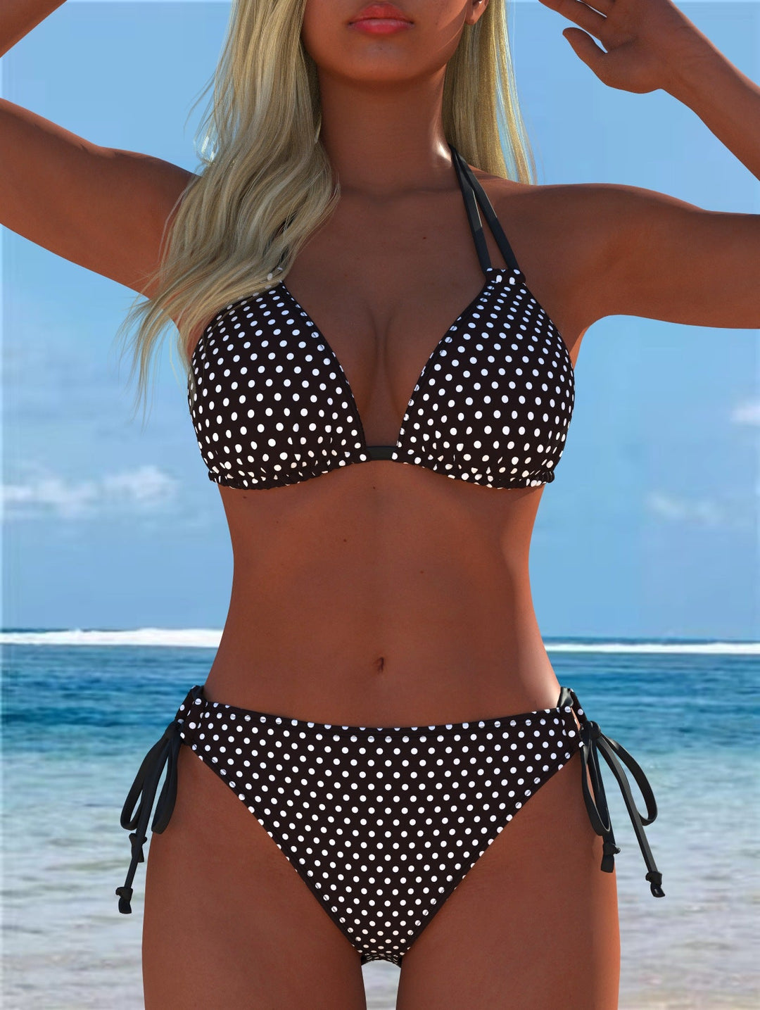 Damen Bikini-Set mit verspieltem Schnitt und trendigem Mustermix Drune