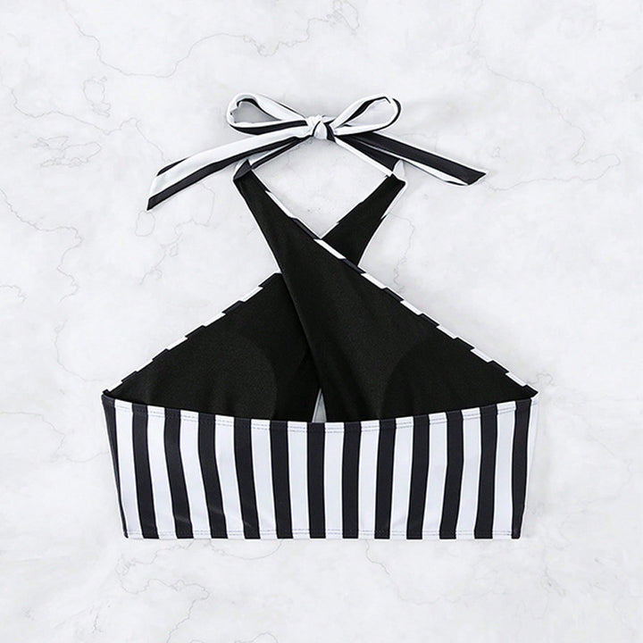 Damen Triangel-Bikinioberteil mit modischem Wickel-Design und elastischen Trägern Drune