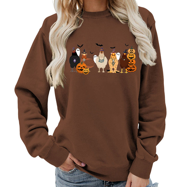 Damen Sweatshirt mit fröhlichem Halloween-Motiv Drune