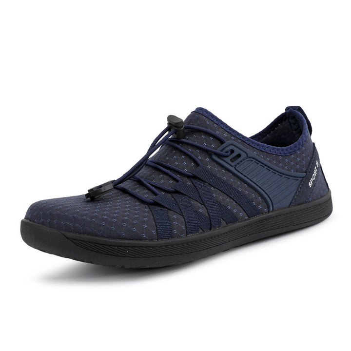 Unisex nan flacher Stadt-Sneaker mit Schnellzugverschluss, elastischem Strickoberteil und stoßabsorbierender Leichtsohle Drune