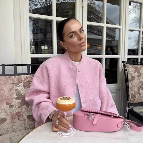 Damen lässige Fleecejacke mit geräumigen Taschen und elastischem Saum Drune