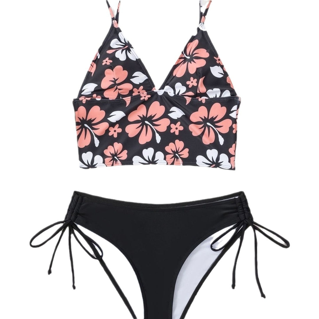 Damen Bikini-Set mit floralem Oberteil und bequemen Bändchen Drune