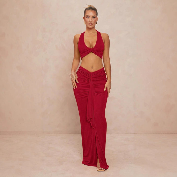 Damen elegantes Bodysuit mit Kreuz-Trageoption und seitlichem Schnitt Drune