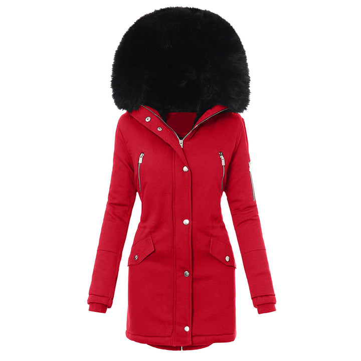 Damen Winterparka mit abnehmbarem Kunstfellkragen und praktischen Reißverschlusstaschen Drune