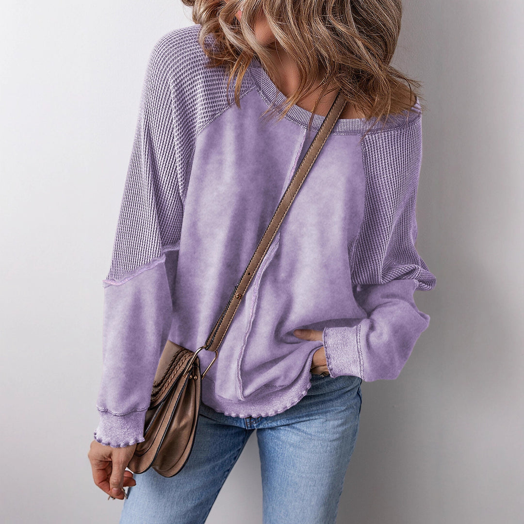 Damen lässiger Oversized-Pullover mit strukturiertem Material und weitem Schnitt Drune