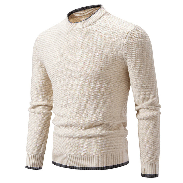 Herren strukturierter Pullover mit hochabschließendem Kragen Drune
