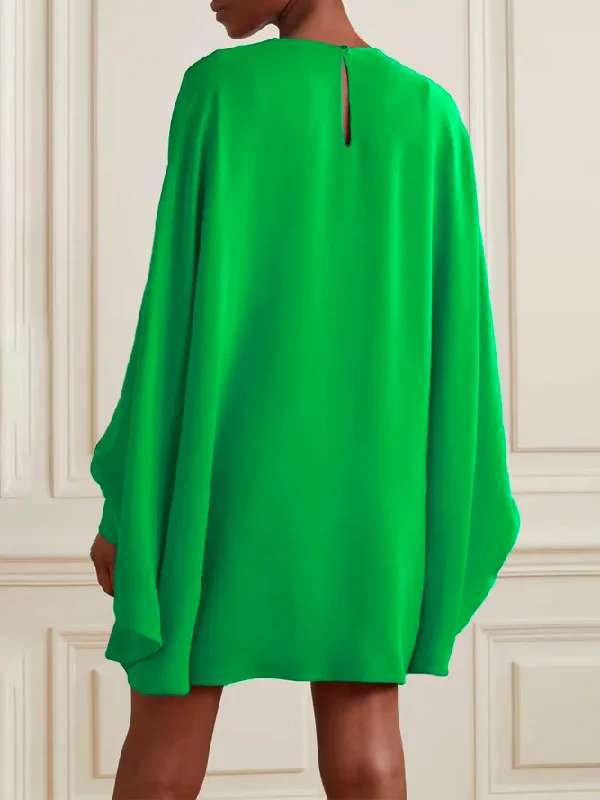 Damen Oversized Kleid mit schwingendem Saum und weit geschnittenen Ärmeln Drune