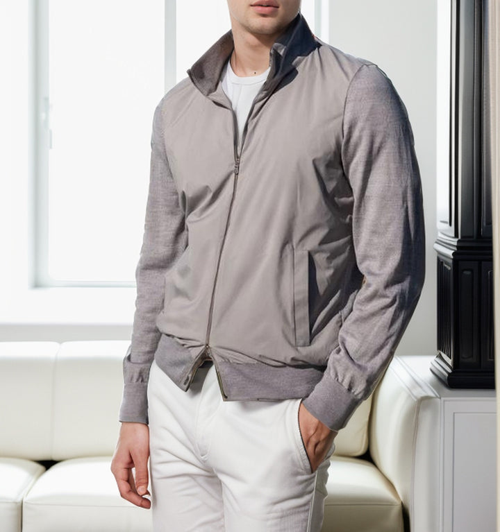Herren sportliche Jacke mit hohem Kragen Drune