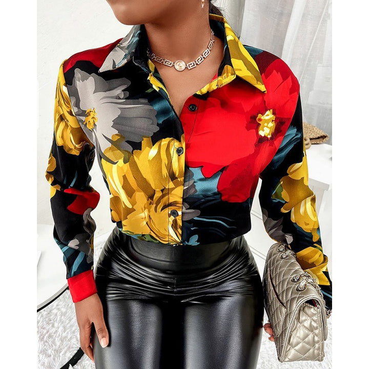Damen Bluse im eleganten Animal-Print mit kontrastierenden Mustern Drune