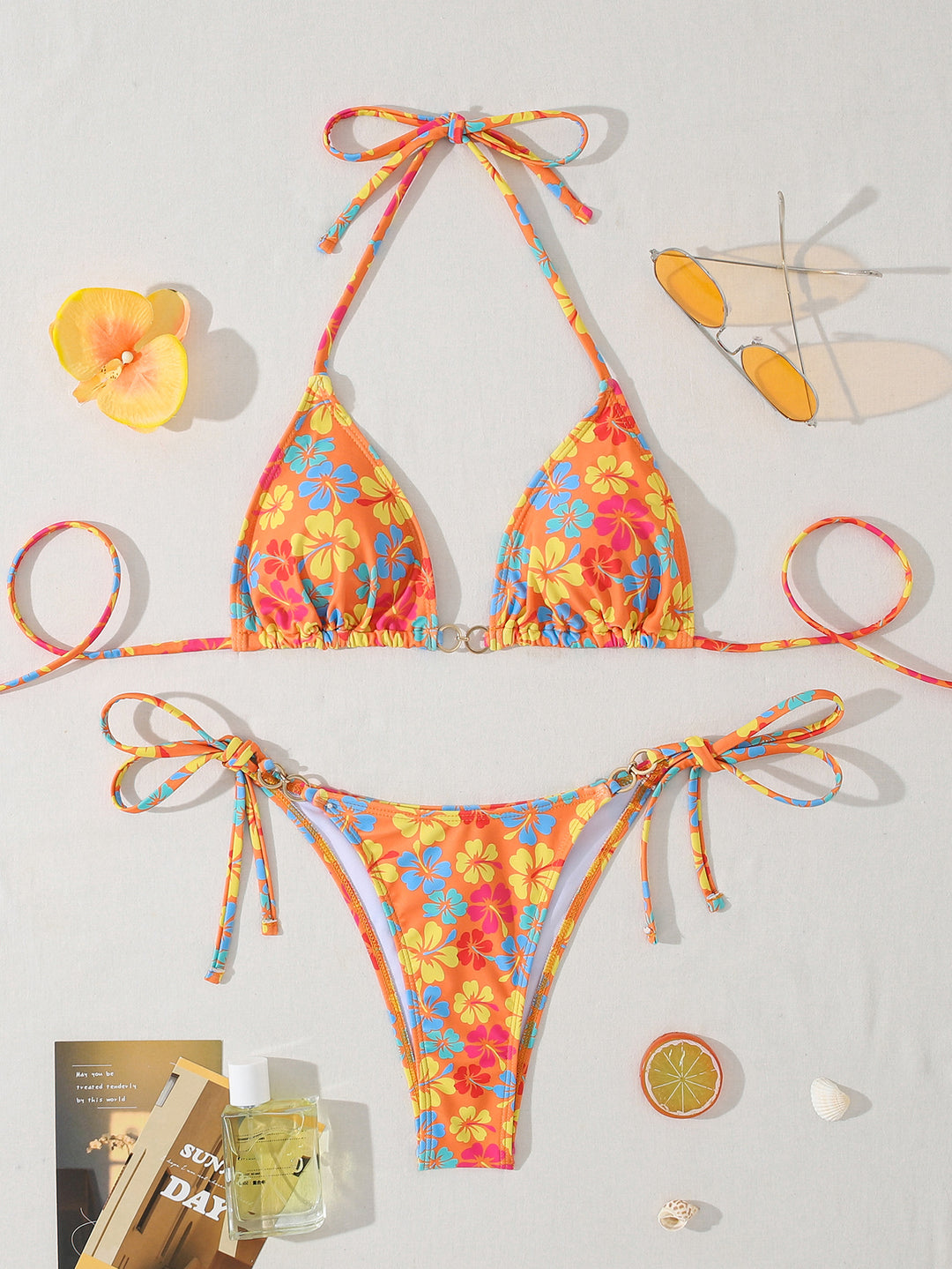 Damen Triangel-Bikini mit modischem Bindeband und strapazierfähigem Stoff Drune