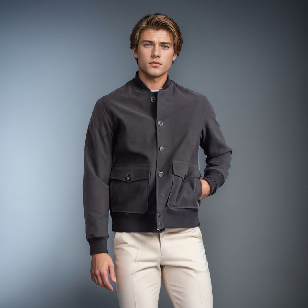 Herren lässige Bomberjacke aus hochwertigem Material mit praktischen Taschen Drune