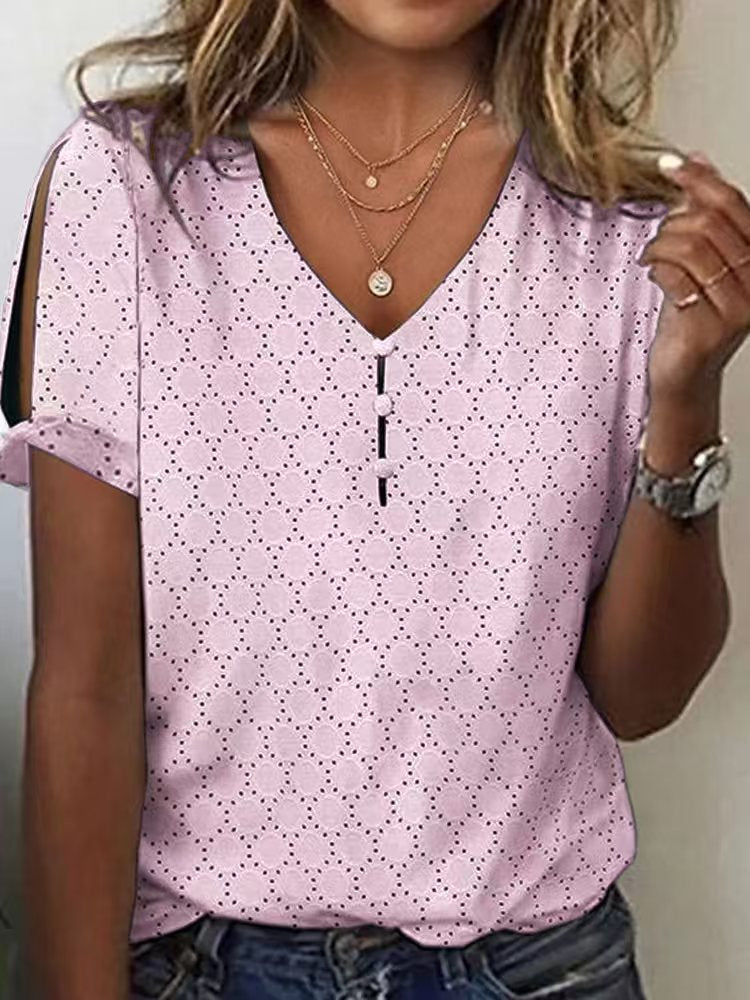 Damen Glitzernde V-Pullover Bluse Drune