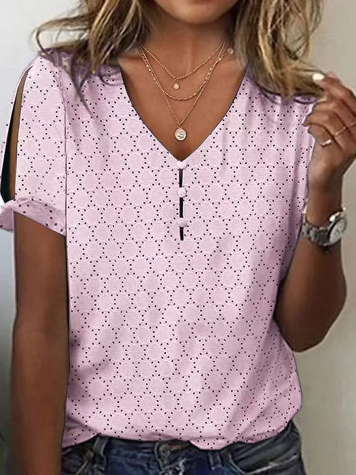 Damen Glitzernde V-Pullover Bluse Drune