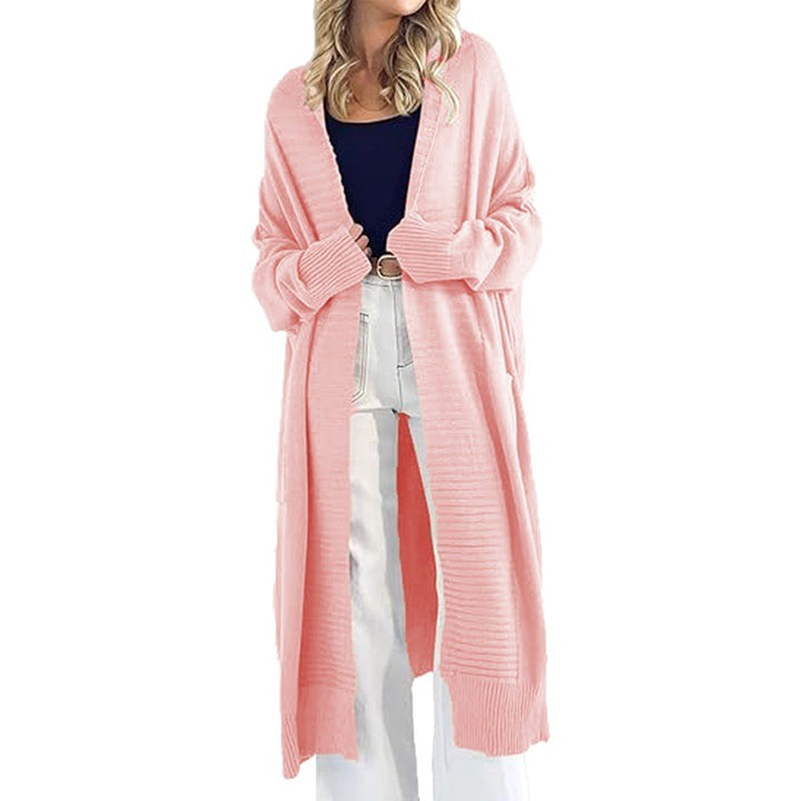 Damen Langer Strickcardigan mit strukturiertem Muster und praktischen Taschen Drune