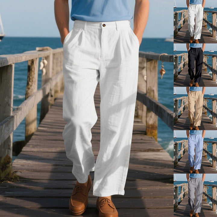 Herren elegante Freizeit-Hose mit weichem Stoff und weitem Schnitt Drune