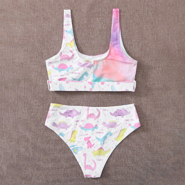 Damen Bunte Dinosaurier-Print Bikini-Set Drune