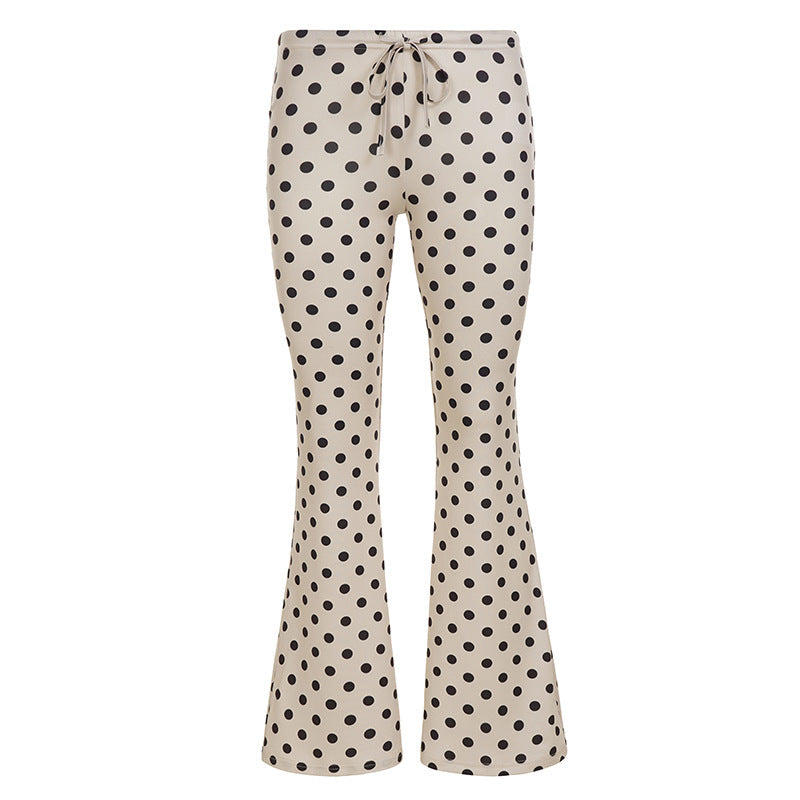 Damen Flared Pants mit Punkten Drune