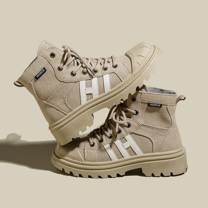 Damen Hochformat Sneaker Aus Robustem Textil mit Trendiger Profilsohle Drune