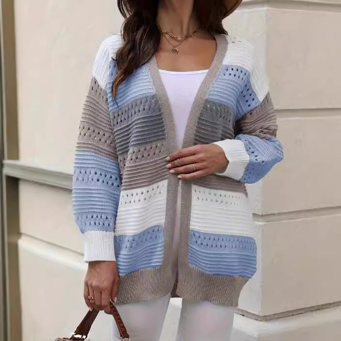 Damen modische Strickjacke mit einzigartigem Muster und lässigem Schnitt Drune