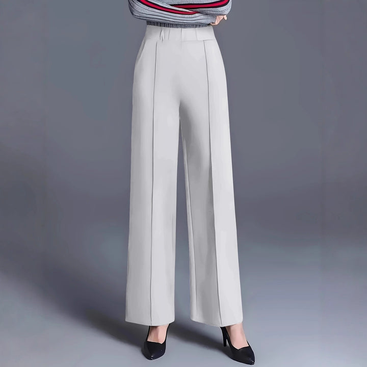 Damen elegante Hochbundhose mit Faltenwurf und dehnbarem Bund Drune