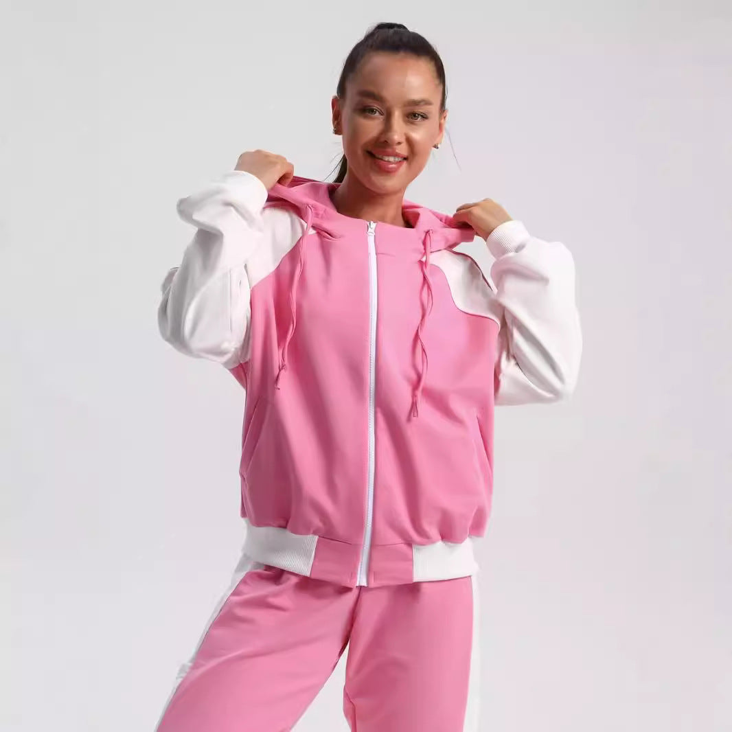 Damen Sportliches Freizeit-Set mit farblichen Kontrasten und praktischen Taschen Drune