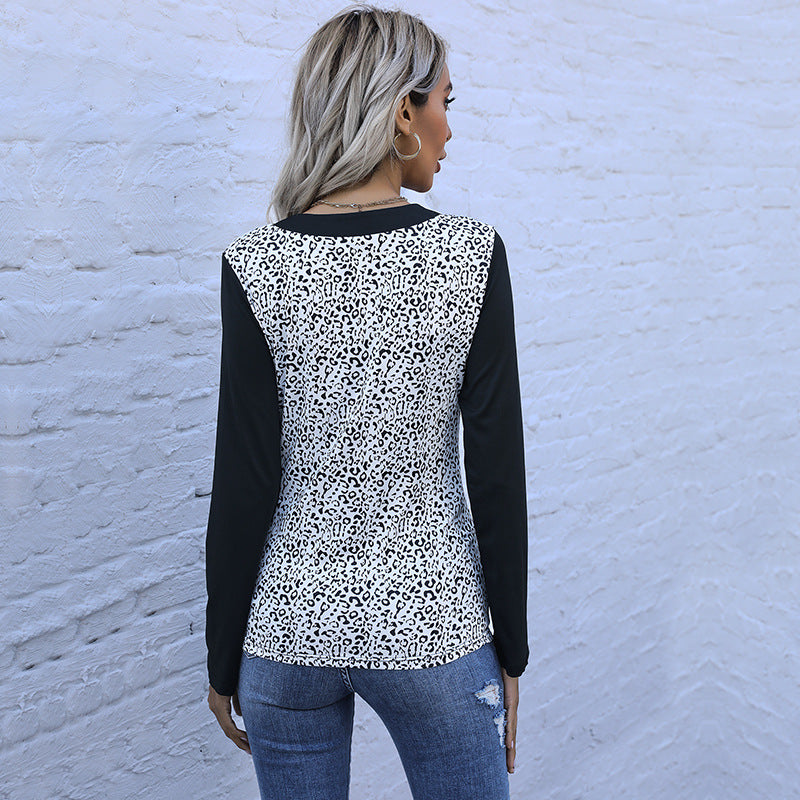 Damen Langarmshirt mit raffiniertem Leoprint und praktischen Taschen Drune