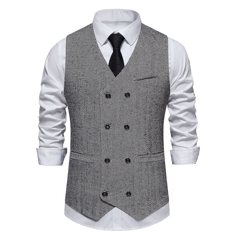 Herren elegante doppelreihige Weste Drune