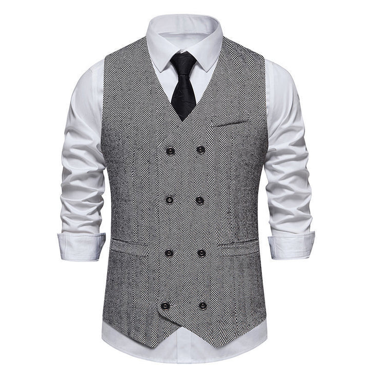 Herren elegante doppelreihige Weste Drune