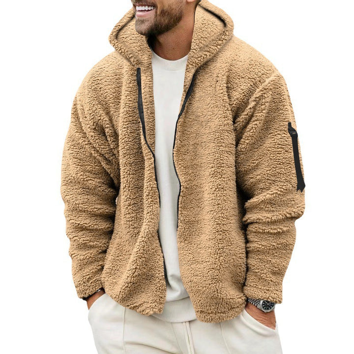 Herren fleecegefütterte Jacke mit praktischen Taschen und Kapuze Drune
