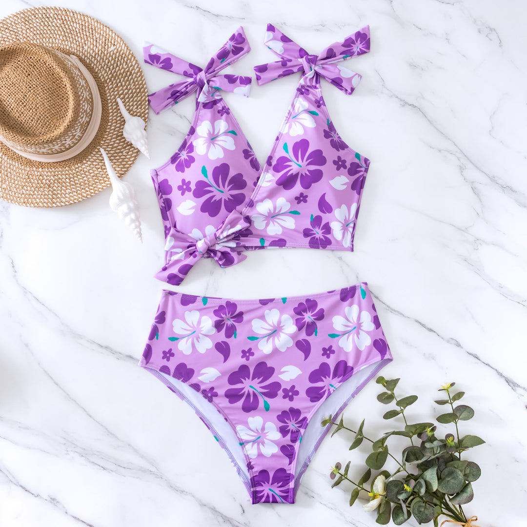 Damen Hochtaillierter Blumen-Bikini-Set Drune
