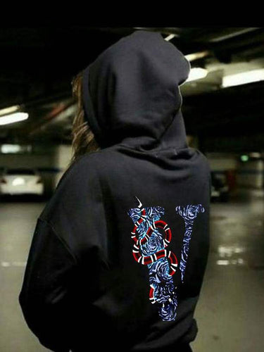 Damen Kapuzenpullover mit grafischem Statement und einzigartigem Muster Drune