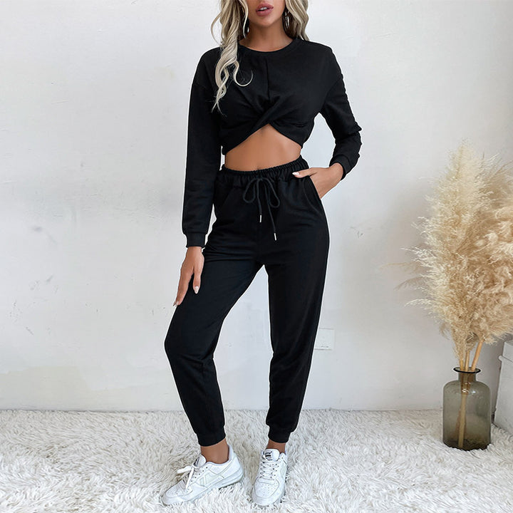 Damen praktischer Jumpsuit mit elastischem Bund und vorteilhaftem Knoten-Detail Drune
