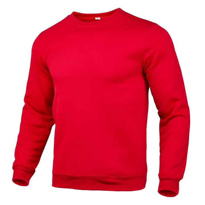 Herren nan klassisches Rundhals-Sweatshirt mit weichem Fleece-Innenfutter, geripptem Saum und verstärkten Nähten Drune
