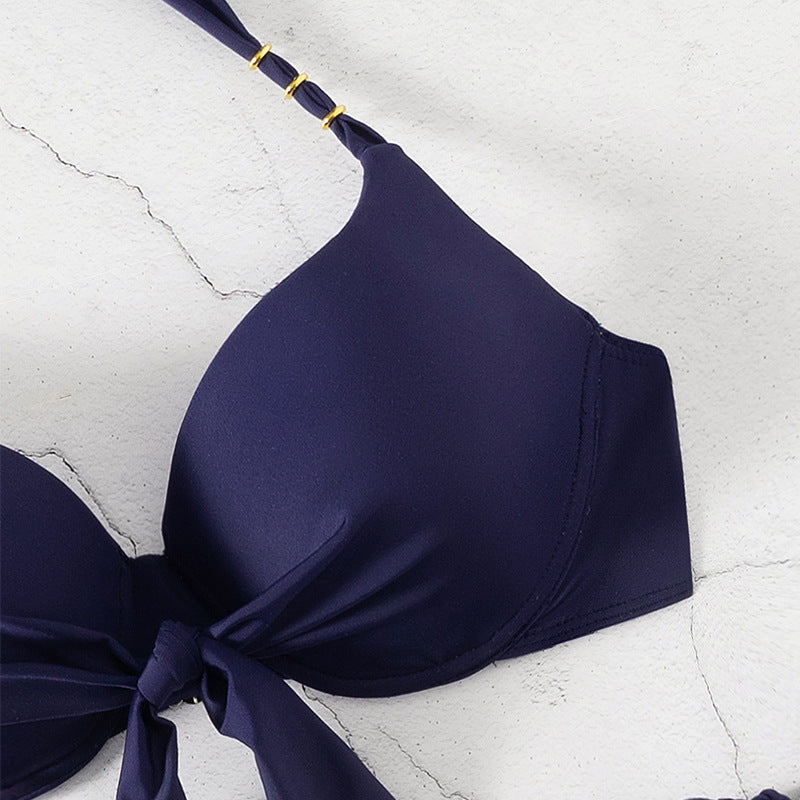Damen Bikini-Set mit modischen Bindebändern und floralem Design Drune
