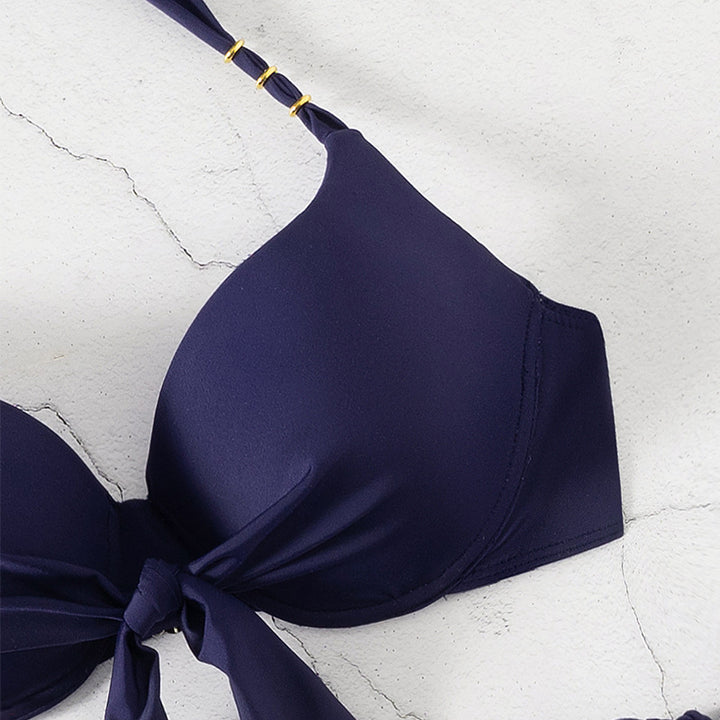 Damen Bikini-Set mit modischen Bindebändern und floralem Design Drune