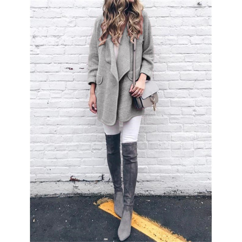 Damen Wickeljacke mit modischem Schnitt und kuscheligem Material Drune