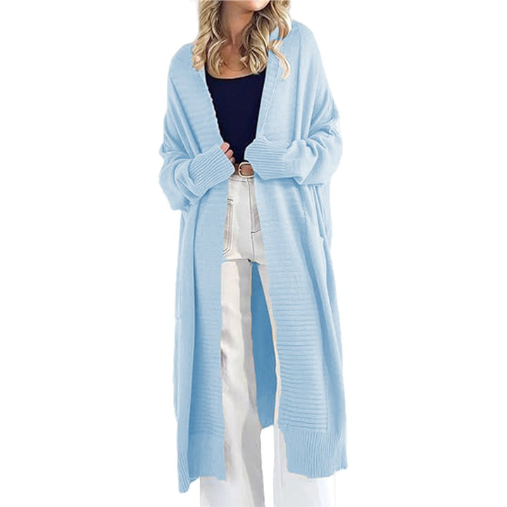 Damen Langer Strickcardigan mit strukturiertem Muster und praktischen Taschen Drune