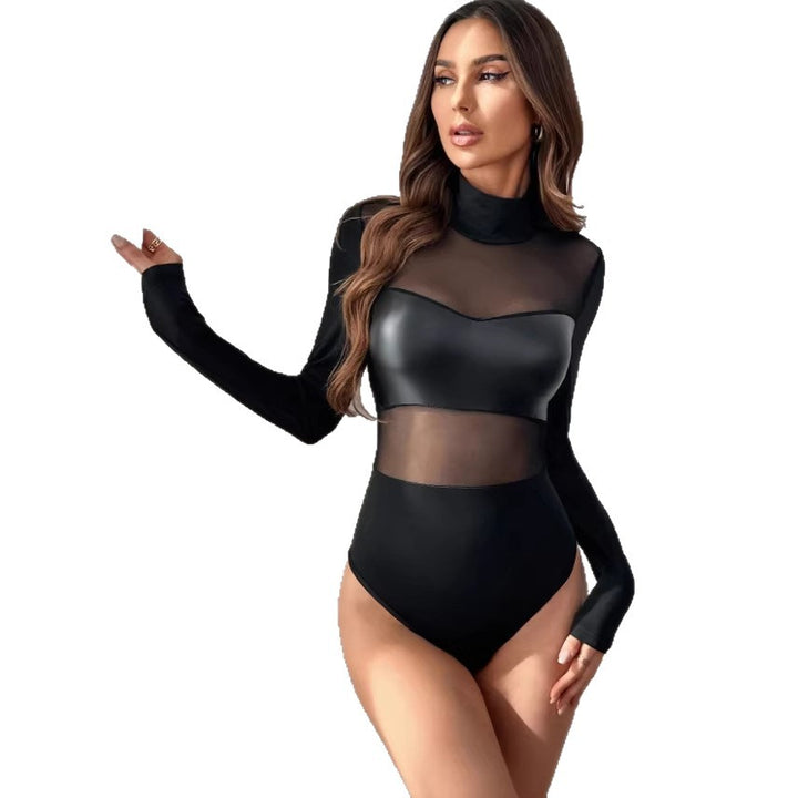 Damen Body mit Transparenten Einsätzen und Langarm Drune