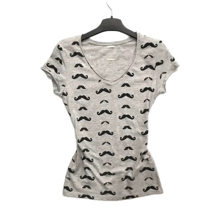 Damen T-Shirt mit kreativem Schnurrbart-Design Drune