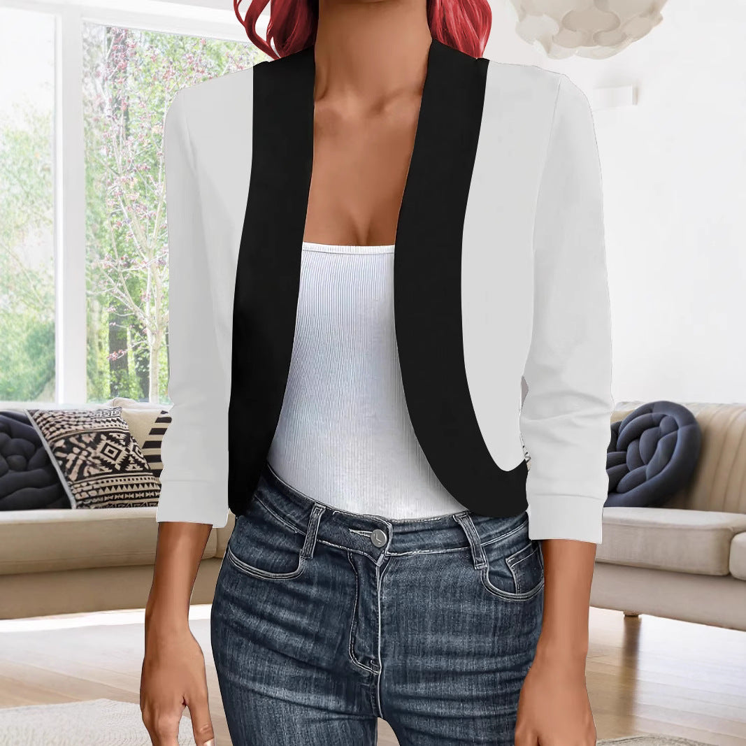 Damen eleganter Blazer mit kontrastierenden Einsätzen Drune