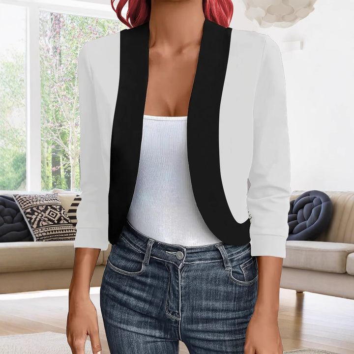Damen eleganter Blazer mit kontrastierenden Einsätzen Drune