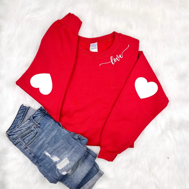 Damen Sweatshirt mit Herzen-Design und lässigem Schnitt Drune