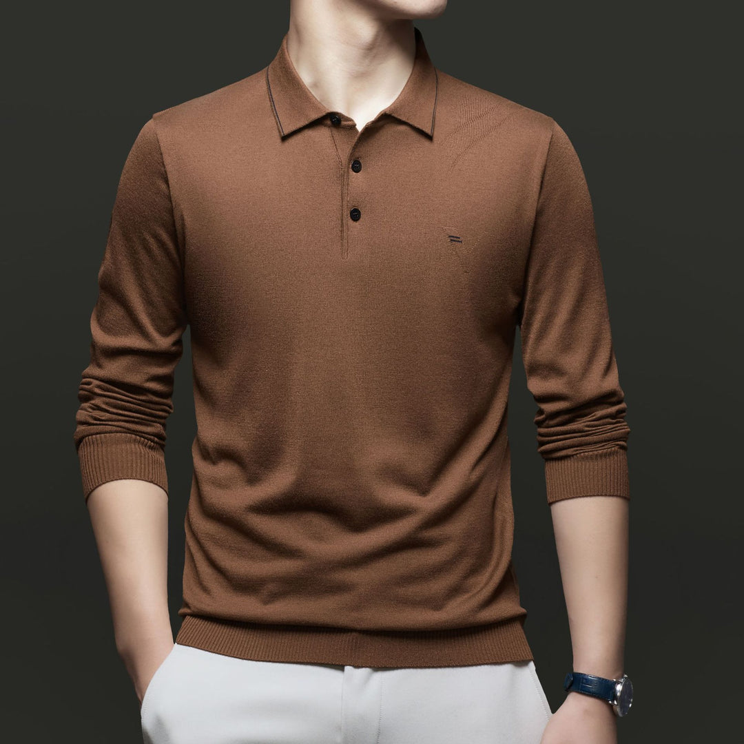 Herren Pullover mit poloartigem Kragen und modernen Akzenten Drune