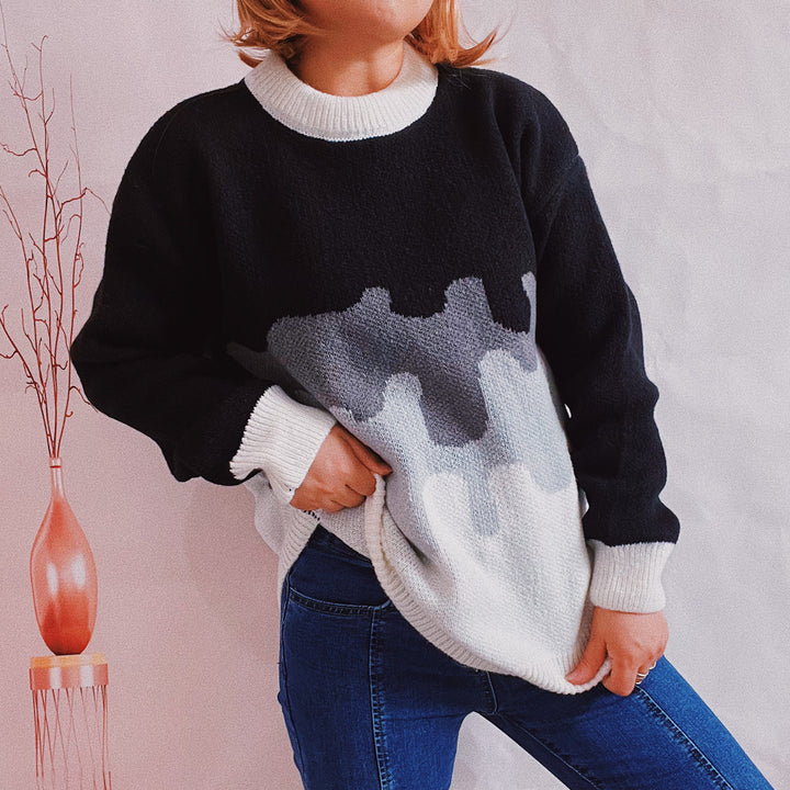 Damen Strickpullover mit modernem Farbverlauf und lässigem Schnitt Drune