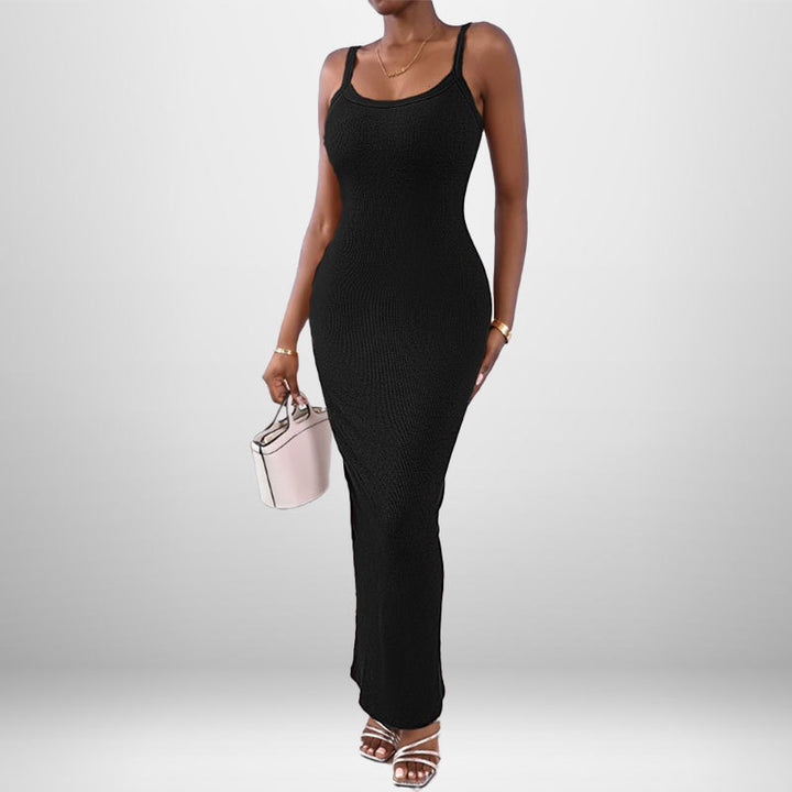 Damen Figurbetontes Maxikleid mit Spaghetti-Trägern und eleganter Silhouette Drune