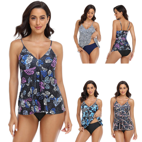 Damen Tankini mit modischem Rüschendesign und verstellbaren Trägern Drune