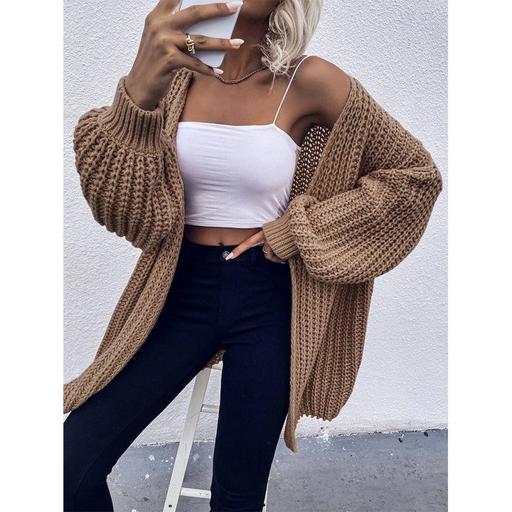 Damen Grobstrick Cardigan mit weit geschnittenen Ärmeln und lässigem Look Drune